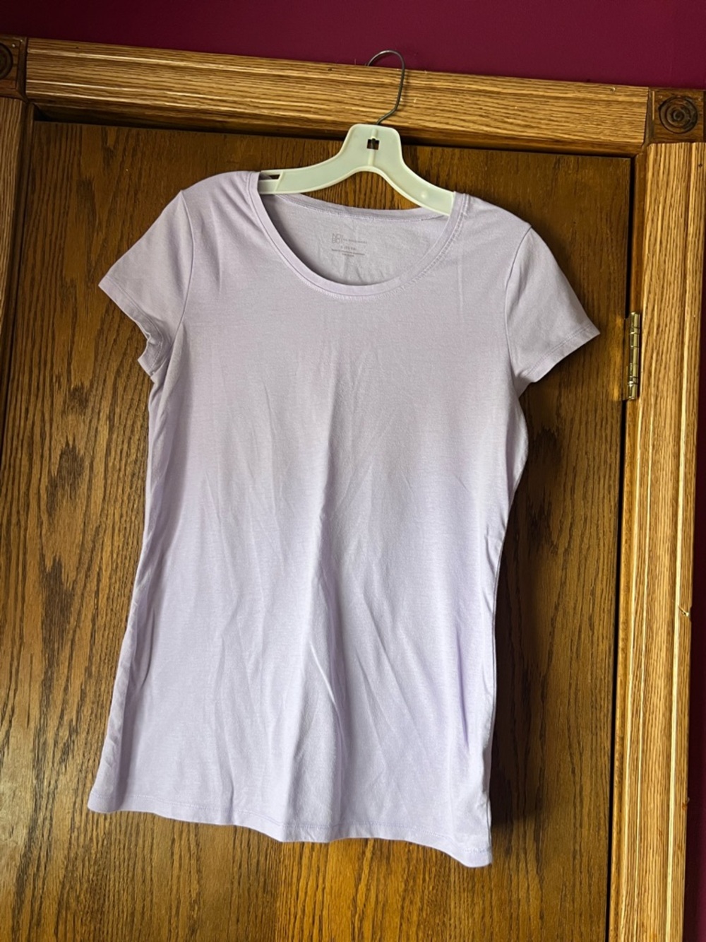 No Boundaries Light Lavender Scoop Neck Short Sleeve Tee